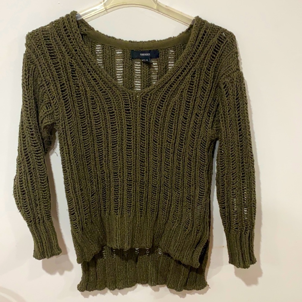 forever 21 brown knitted sweater size: S